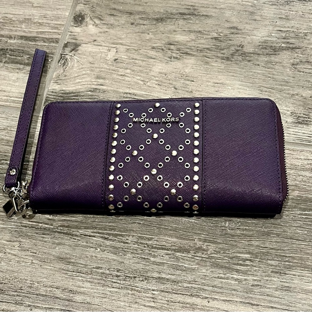Michael Kors Purple Studded Women's Wallet